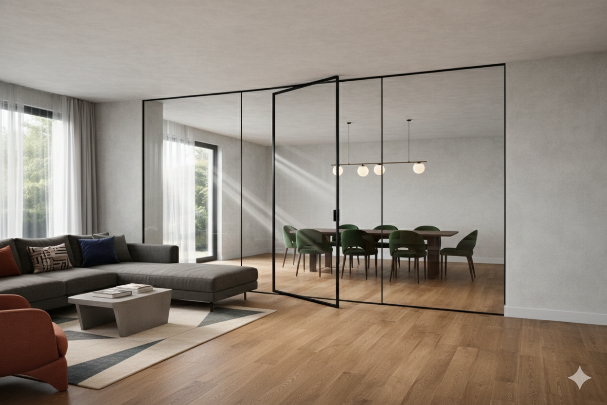 Galerie Verrière HOME à porte pivotante